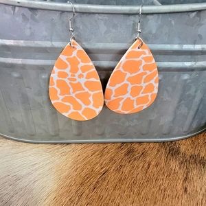 Faux leather teardrop earrings